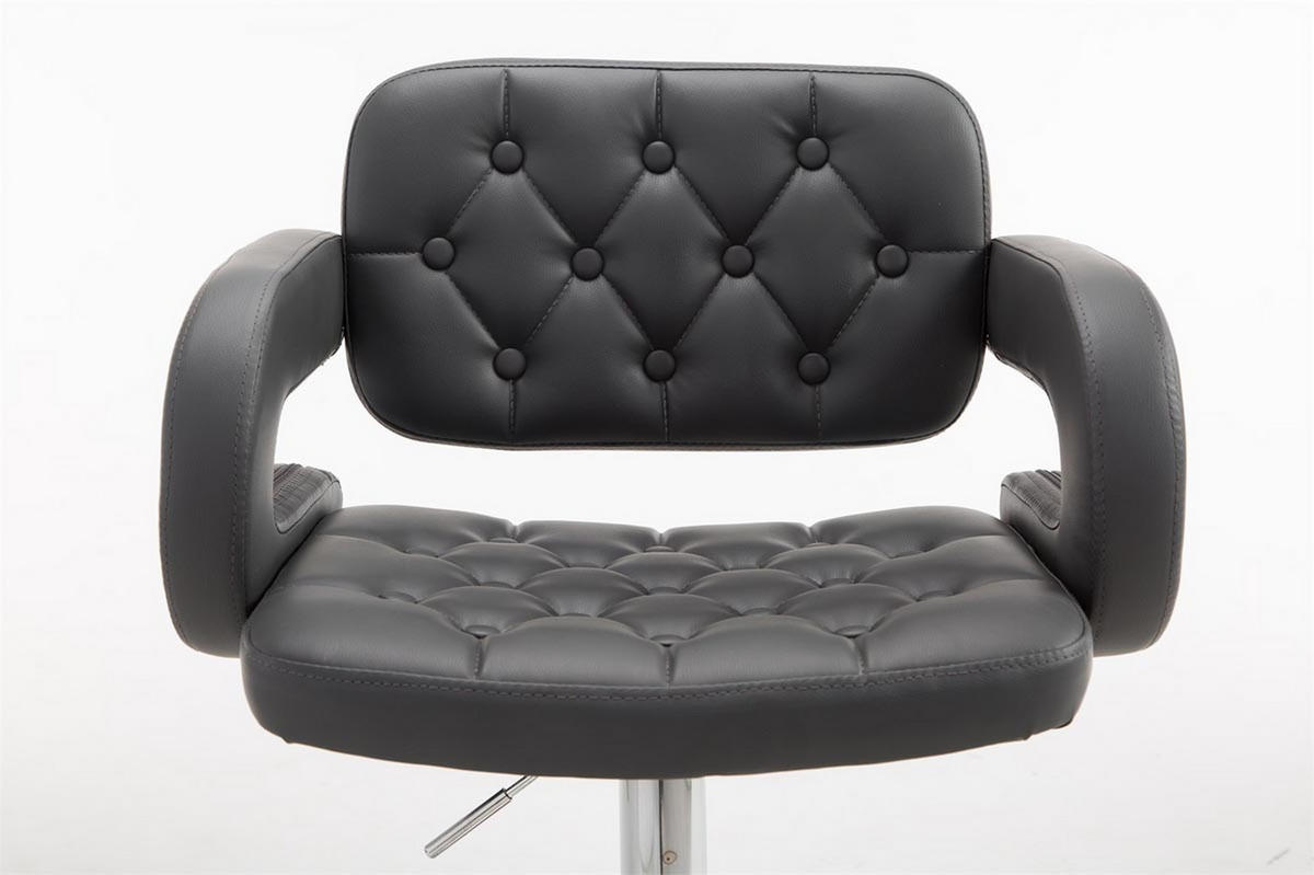 BARHOCKER Dubai, Gestell Metall in Chromoptik, Kunstleder Grau - Chromfarben/Grau, Kunststoff/Textil (52/100/55cm) - TPFLiving