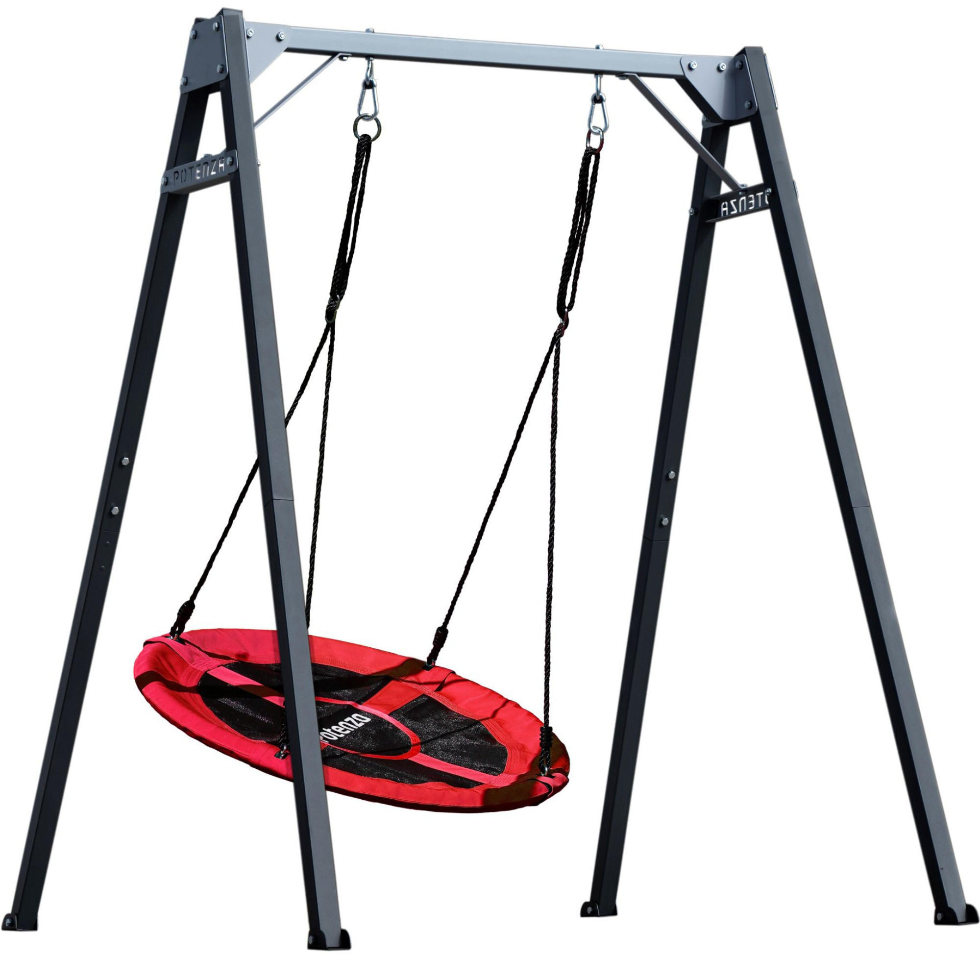 KINDERSCHAUKEL mit Nestschaukel - Rot, Metall (159/173cm) - Potenza