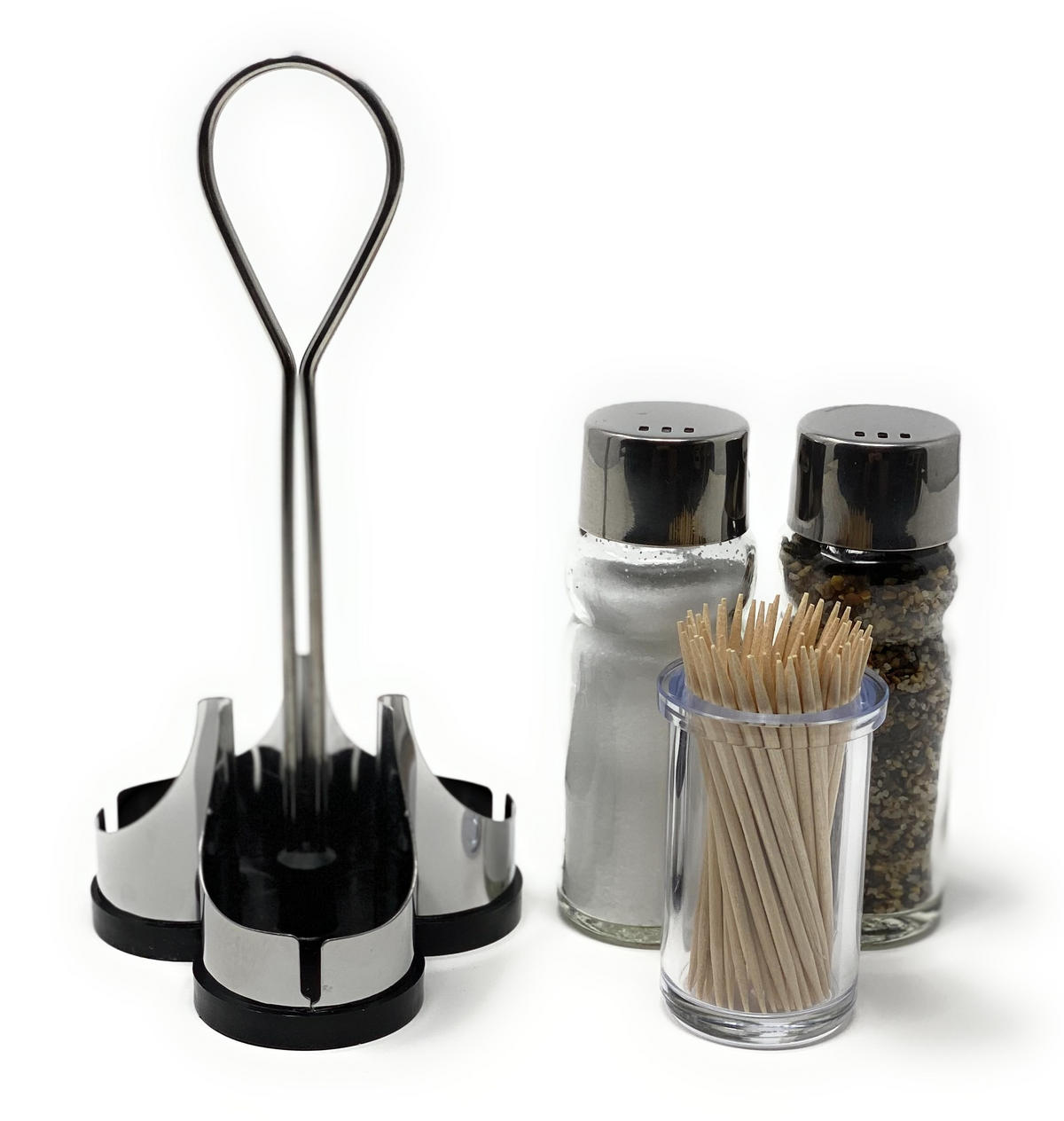 MENAGE Salz und Pfeffer Streuer 230 Edelstahl Glas - Grau, Metall (7.5/15/7.5cm) - DanDiBo