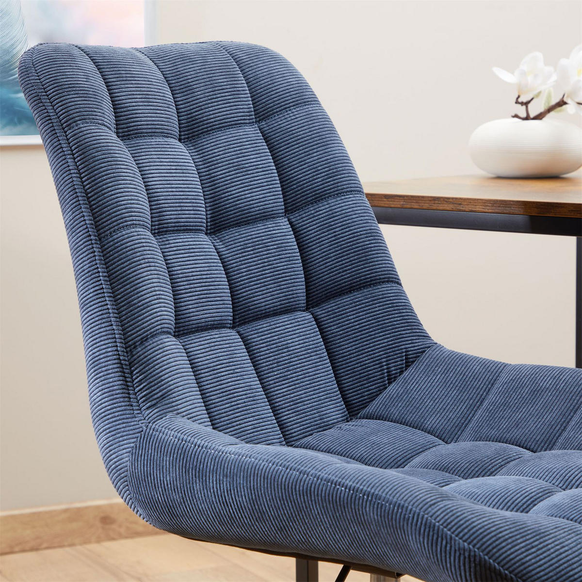 DREHSTUHL VASILO - Blau, Textil (54/80/61cm) - IDIMEX