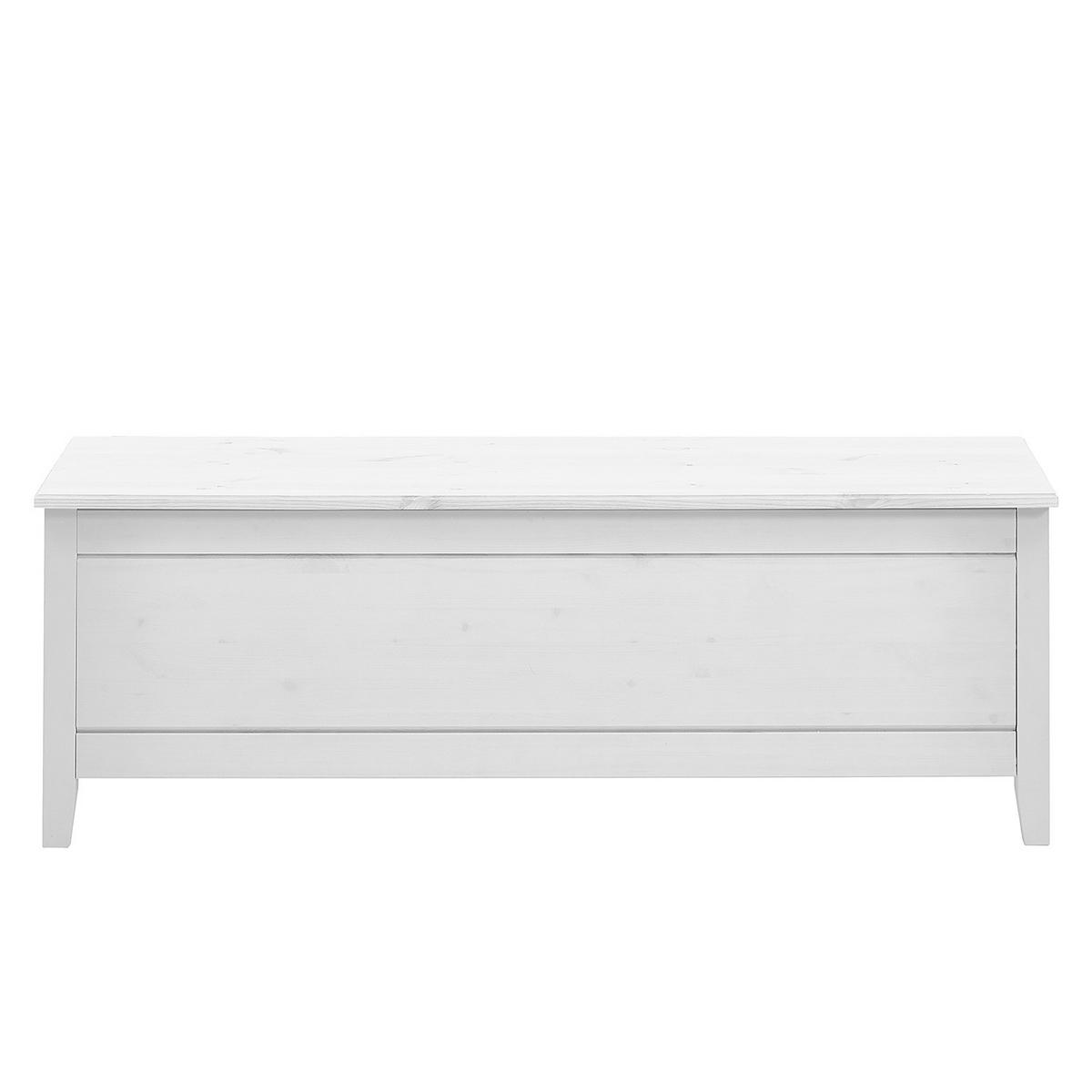 BETTTRUHE - Weiß/Kieferfarben, Holz (136/47/38cm) - home24