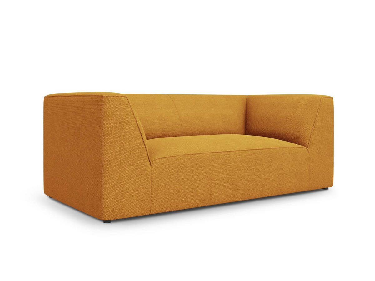 SOFA Ruby aus strukturiertem Stoff gelb 2 Sitzplätze - Gelb, Textil (174/69/93cm) - Micadoni