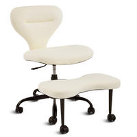 DREHSTUHL DE-41045 mit einziehbaren Fußstütz Creme - Weiß, Metall (67/84/80cm) - ComfortXL