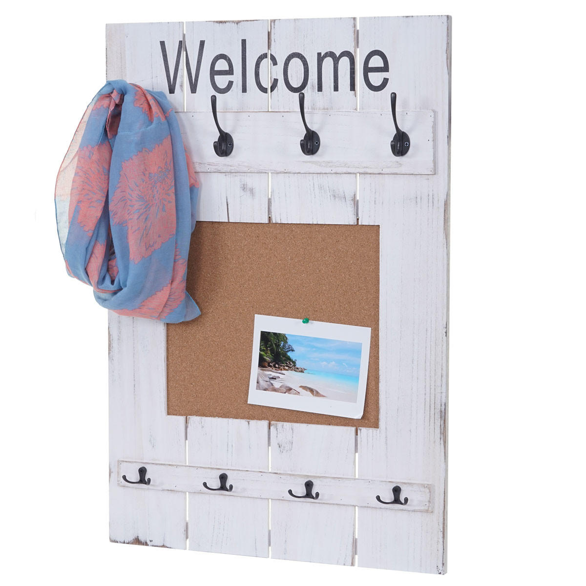 WANDGARDEROBE MIT PINNWAND Weiß - Weiß, Holz (60/91/3cm) - MCW