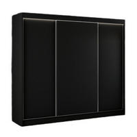SCHRANK Schwarz BERGO Schiebetür 250 cm Mit Regalen - Schwarz, Holzwerkstoff (250/215/61cm) - Sepro Meble