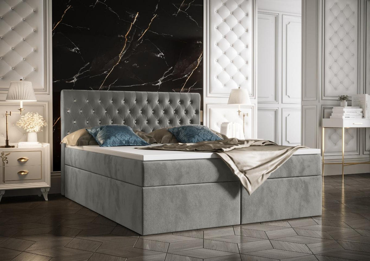BOXBETT Monett Hellgrau 140x200 cm - Hellgrau, Textil (140/200cm) - B&B Home