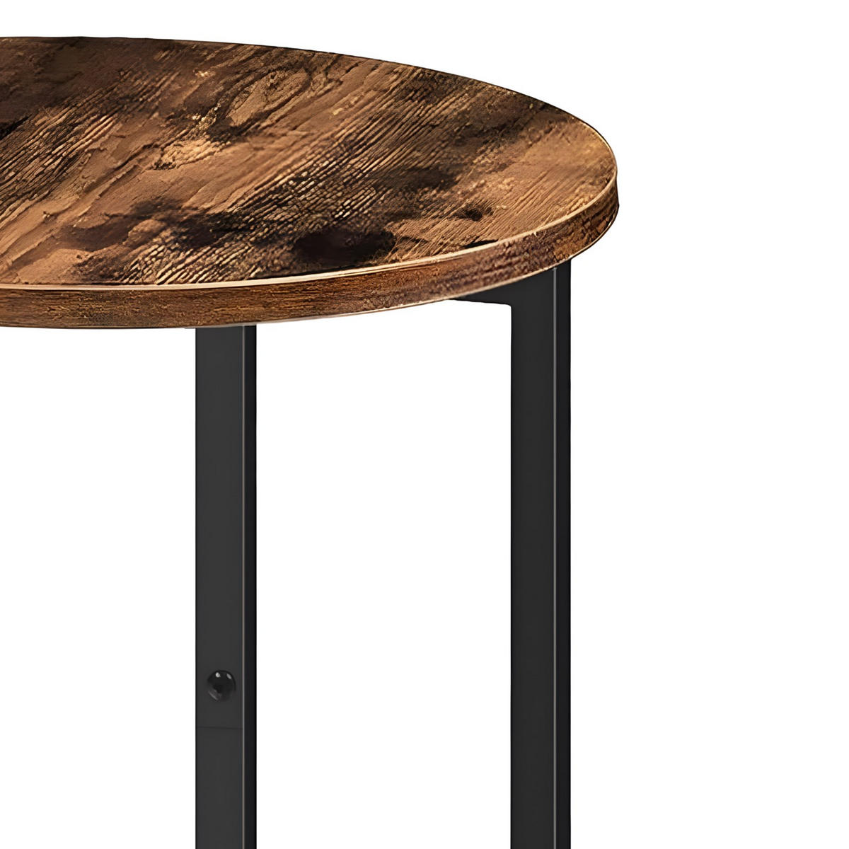 BEISTELLTISCH Holzoptik Metall Dunkelbraun Schwarz rund 45×62×40 cm - Dunkelbraun/Schwarz, Holzwerkstoff/Metall (45/45/62cm) - Begryf