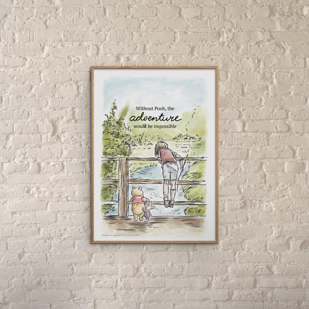 POSTER mit Rahmen Disney - Winnie the Pooh Makes It Possible - Eichefarben/Multicolor, Holz/Papier (70/100cm) - Poster&Frame