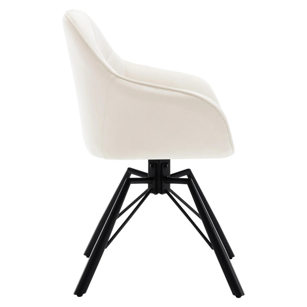 ESSZIMMERSTUHL Drehbar Armlehnen Komfort Weiß 2-teilig - Weiß, Textil (42/82.5/41cm)