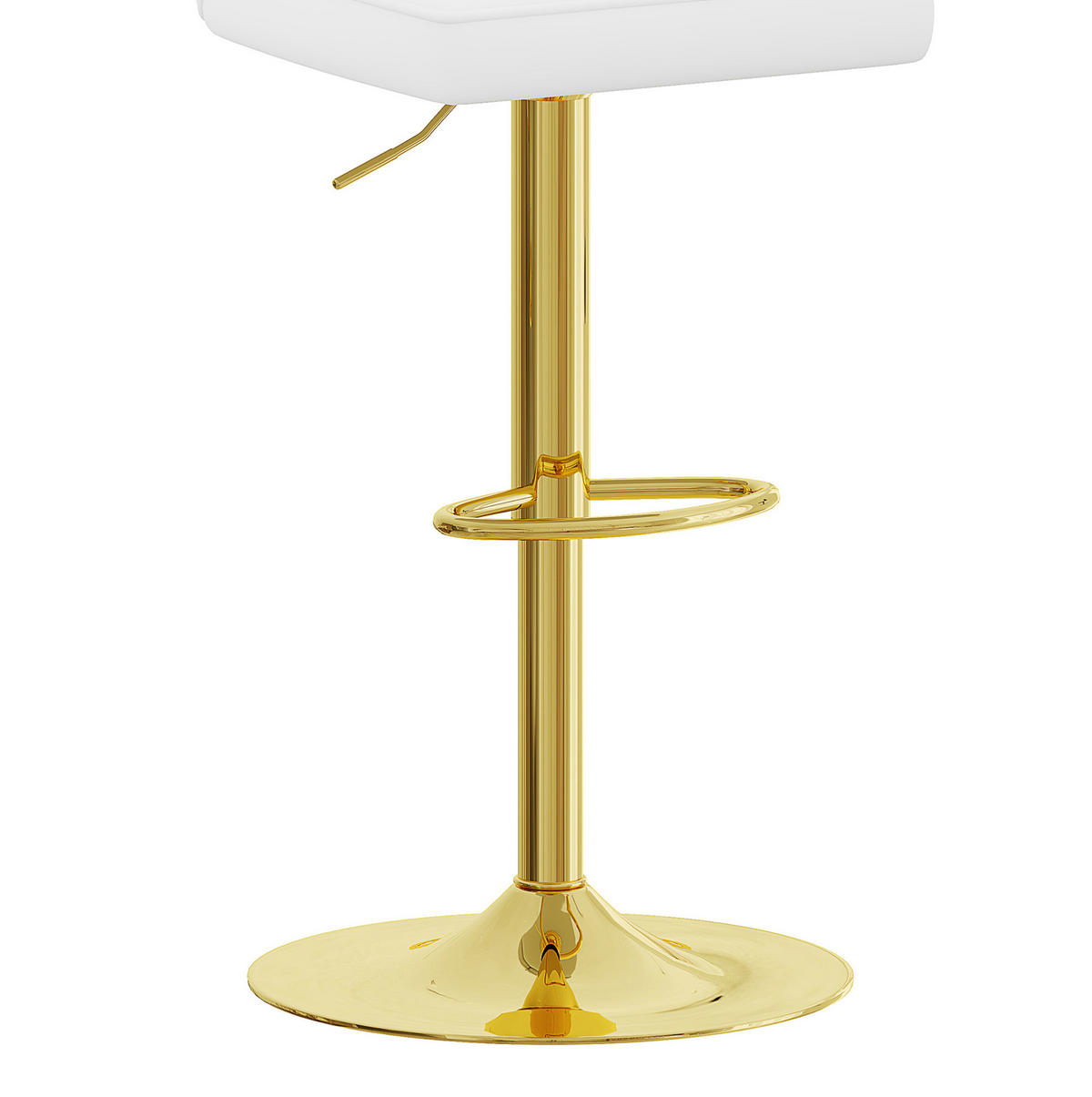 BARHOCKER 2er-Set höhenverstellbar drehbar Weiß Gold - Weiß, Metall (44/117.5/44.5cm) - Meubliv