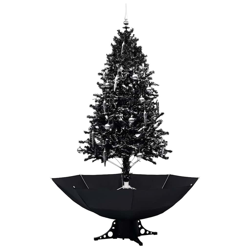 WEIHNACHTSBAUM Schneiender Mit Schirmfuss Schwarz 190 Cm Pvc - Schwarz, Kunststoff (190cm) - vidaXL