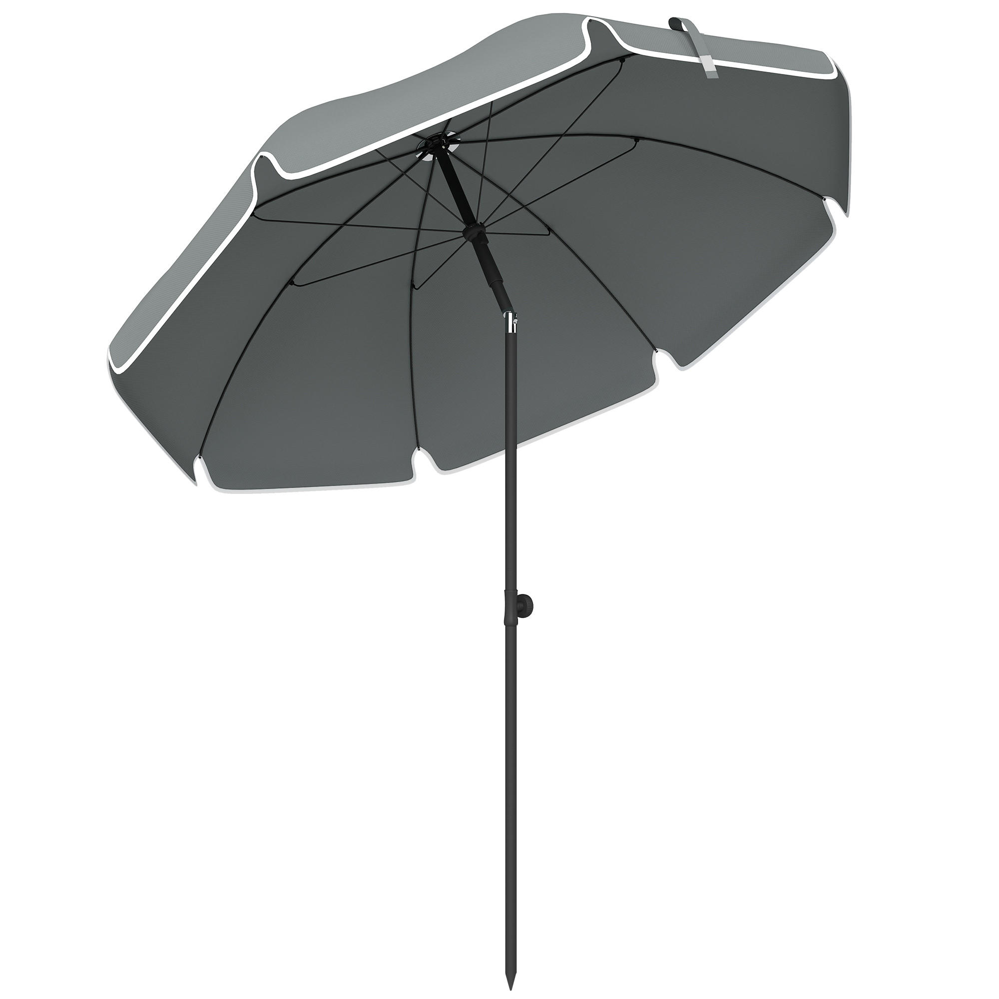 SONNENSCHIRM DE-11601 neigbar & höhenverstellbar mit Sandanker Dunkelgrau - Dunkelgrau, Metall (150/150cm) - ComfortXL