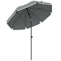 SONNENSCHIRM DE-11601 neigbar & höhenverstellbar mit Sandanker Dunkelgrau - Dunkelgrau, Metall (150/150cm) - ComfortXL