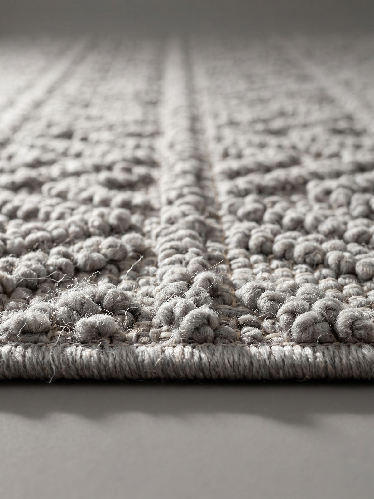TEPPICH Flachgewebe LANGAU in Silber, mit Ethno-Streifen, 240 x 340 cm - Silberfarben, Textil (240/340cm) - KADIMA DESIGN