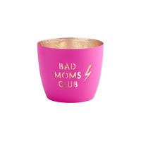 TEELICHTHALTER Madras Bad moms club M, Eisen, Neon Pink, Gold, 8.5 cm - Pink, Metall (20cm) - Gift Company