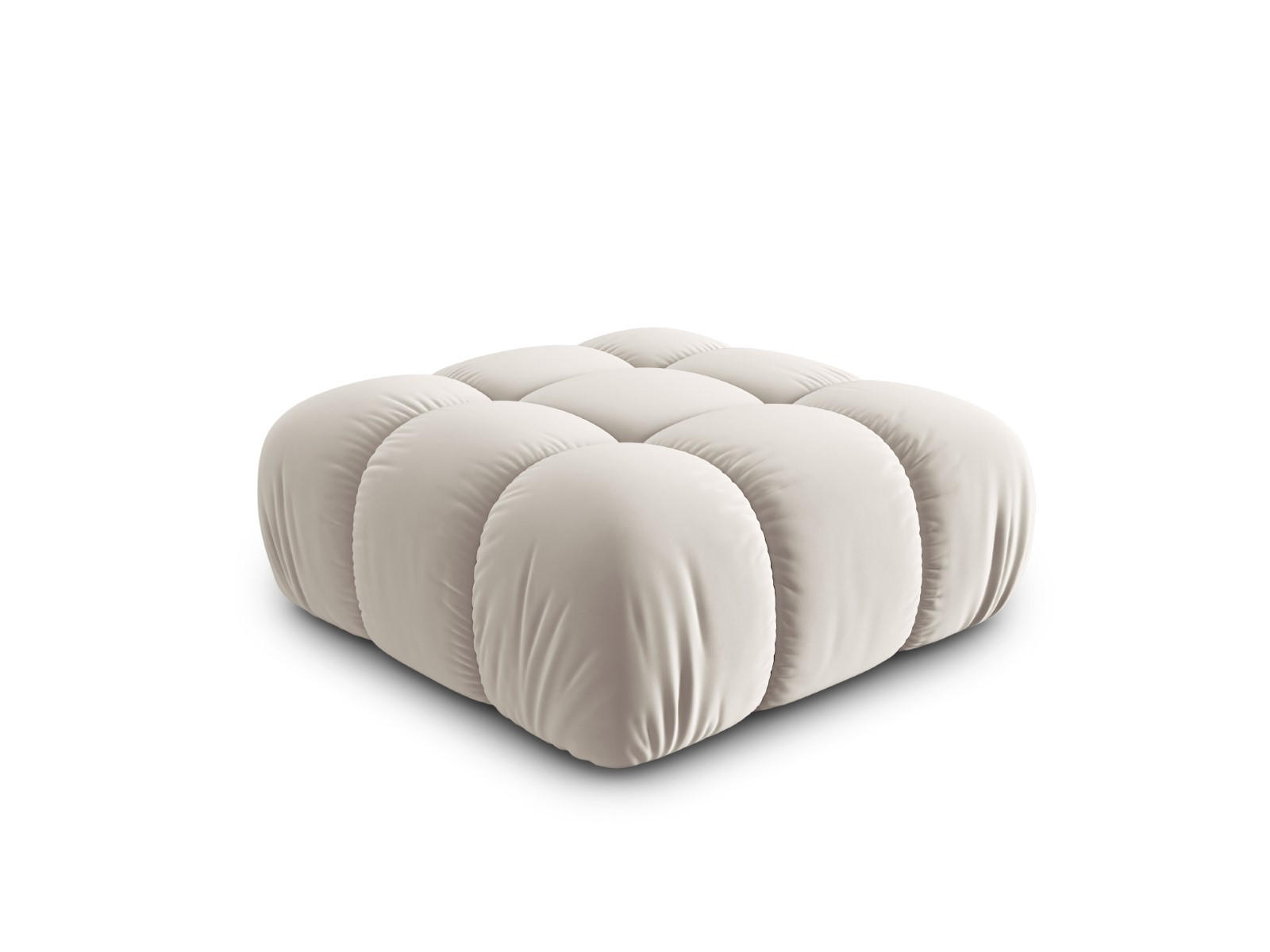 POUF Bellis aus Samt leichtes beige - Creme, Textil (94/39/94cm) - Micadoni