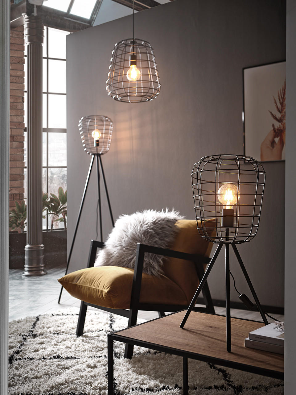 Industrial Style Sessel mit Leuchten
