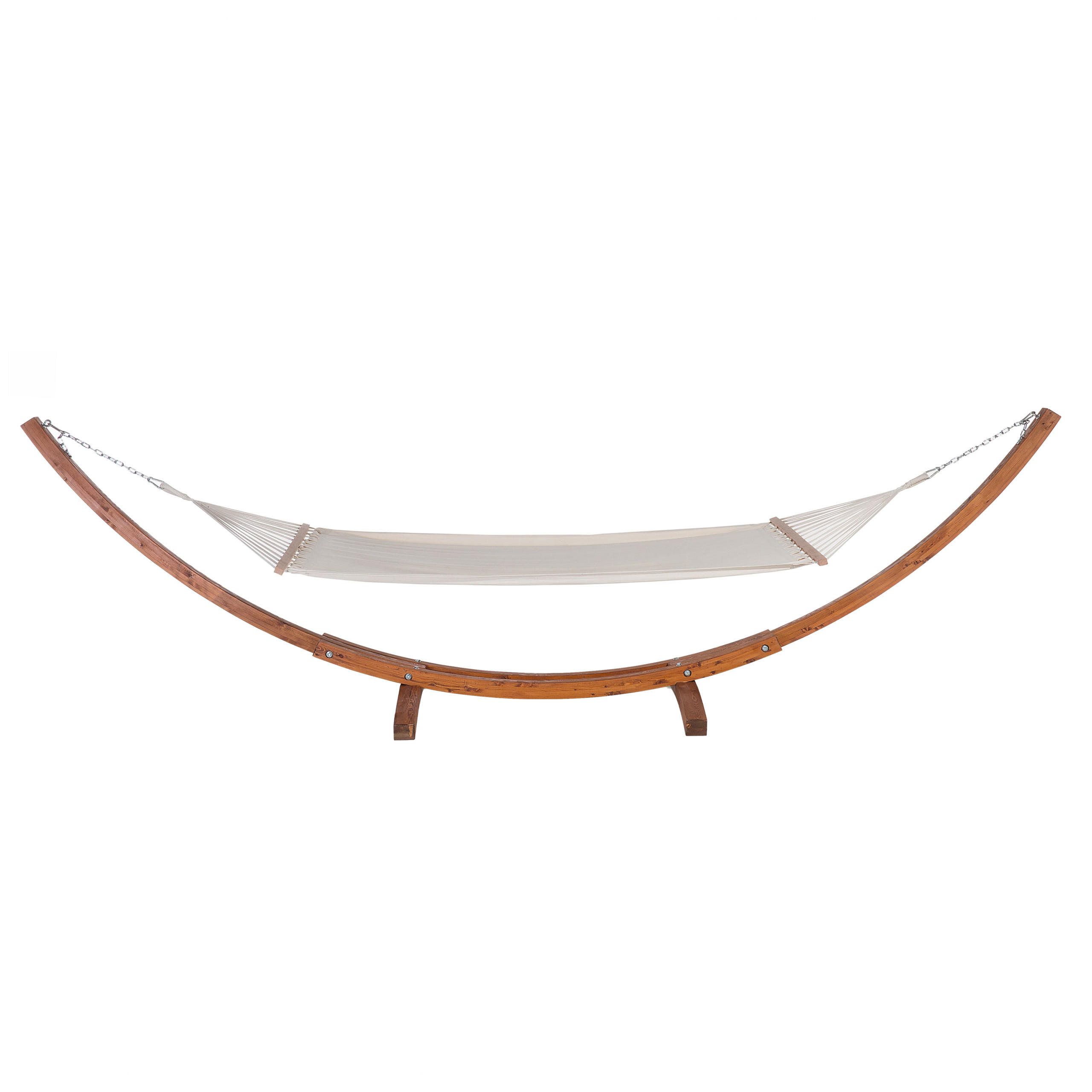HÄNGEMATTE Weiß Treviso - Dunkelbraun/Weiß, Holz (415/122/124cm) - Beliani
