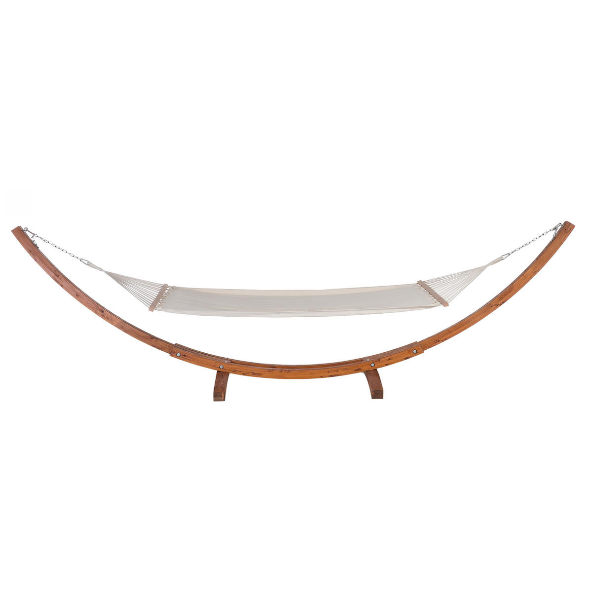 HÄNGEMATTE Weiß Treviso - Dunkelbraun/Weiß, Holz (415/122/124cm) - Beliani