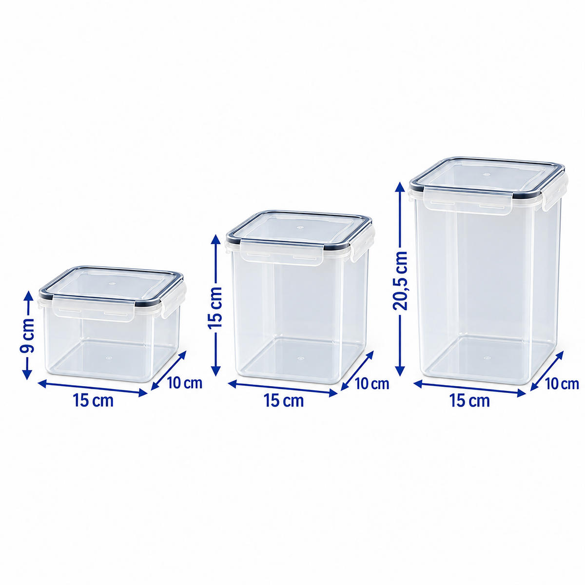 VORRATSDOSEN Transparent 24er-Set Kunststoff Klickverschluss - Transparent, Kunststoff - Relaxdays