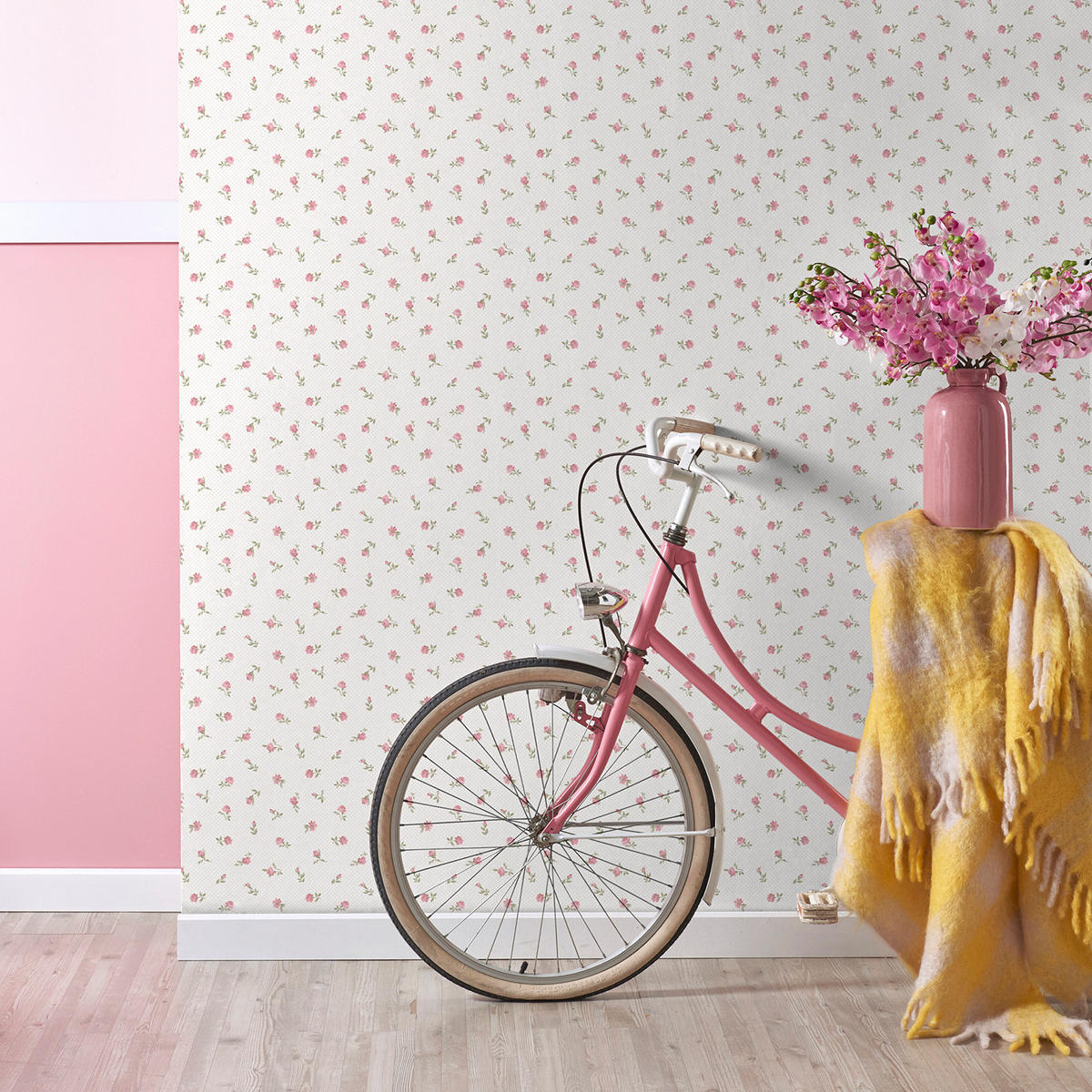 TAPETE Blumen 53 cm x 10 m - Pink, Papier (53/0.1cm) - Sanders & Sanders