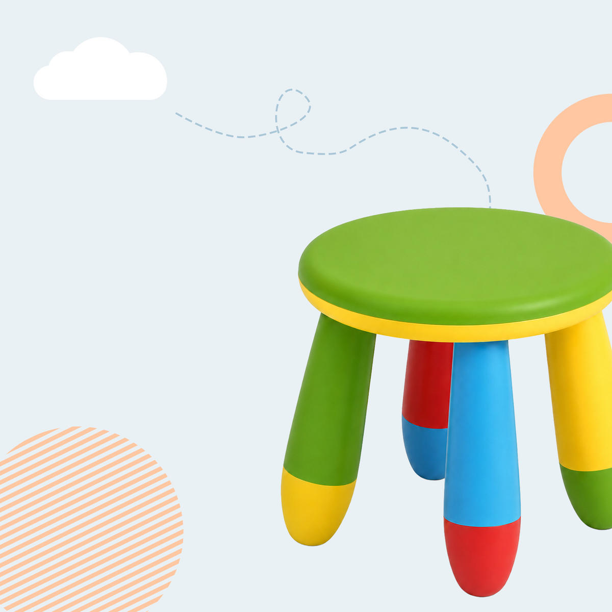 SOUPRAVA Vícebarevná 3-dílná plast - různobarevná, plast (72.5/47/55cm) - Relaxdays