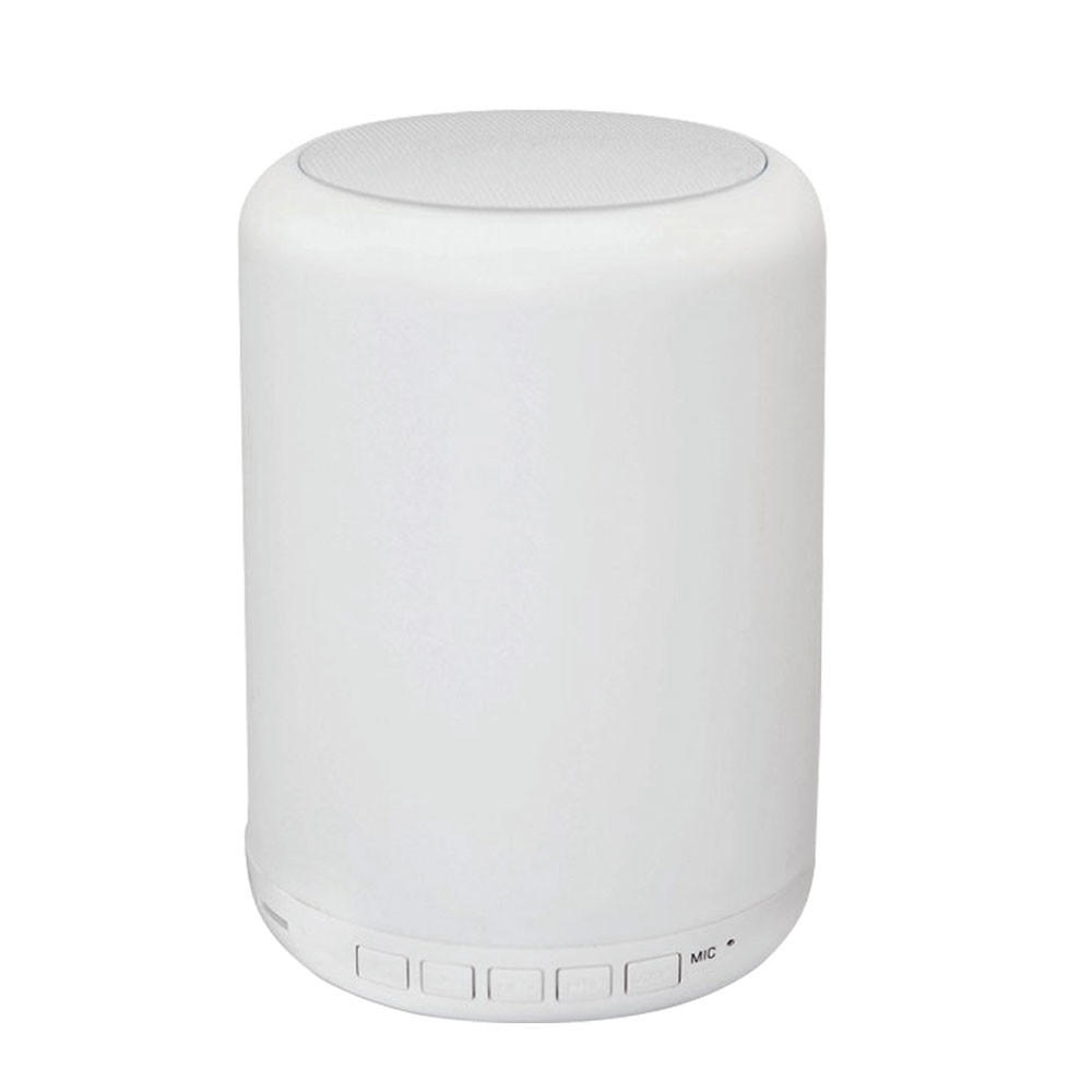 LED TISCHLEUCHTE Kunststoff Weiß mit Lautsprecher - Weiß, Kunststoff (9.5/12.2/12.2cm)