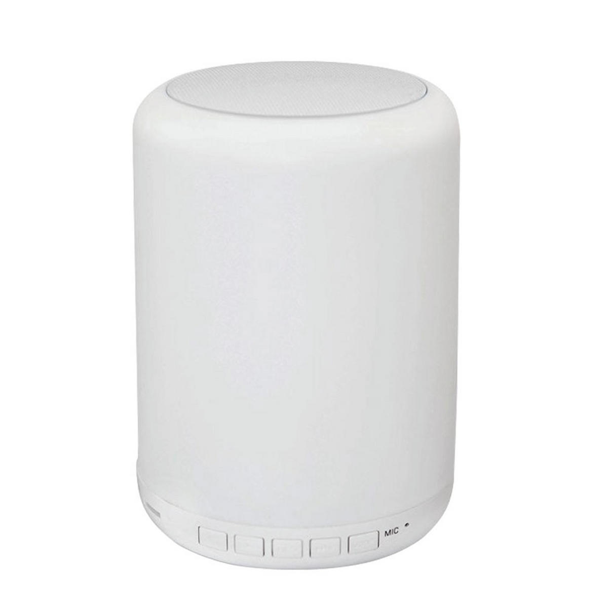 LED TISCHLEUCHTE Kunststoff Weiß mit Lautsprecher - Weiß, Kunststoff (9.5/12.2/12.2cm)