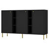 SIDEBOARD Oktio Schwarz-Graphit 159 cm - Goldfarben/Schwarz, Holzwerkstoff/Metall (157.7/95/40.8cm) - Selsey