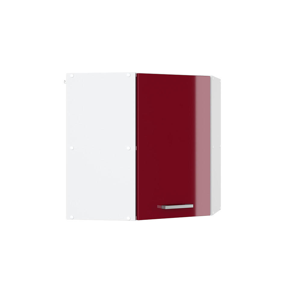 ECKHÄNGESCHRANK R-Line Bordeaux Hochglanz 57 cm - Bordeaux/Weiß, Holzwerkstoff (57/60/34.1cm) - Vicco