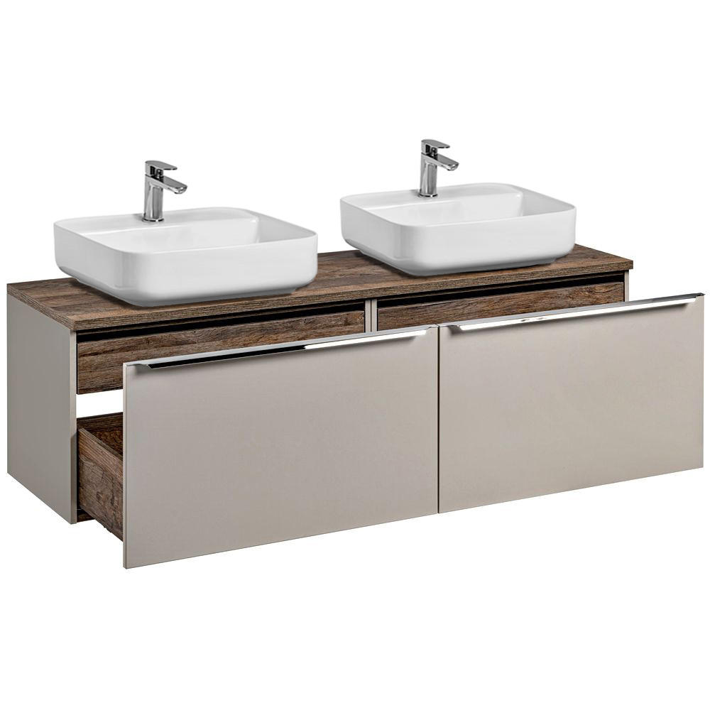 Lomado Badmöbel-Set Beige 160x63x46 cm
