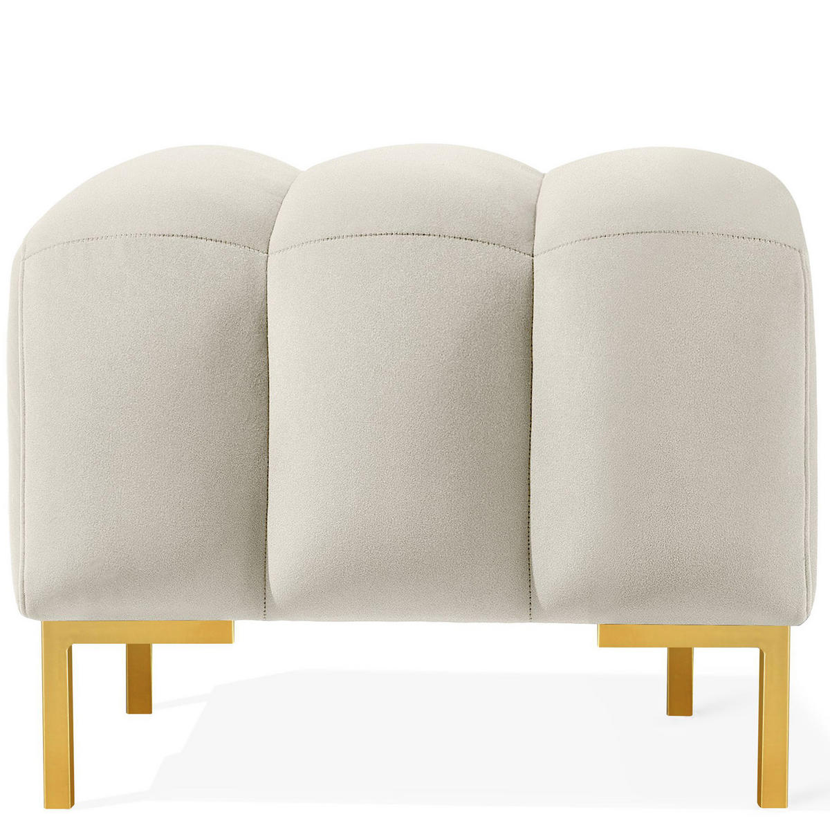 SITZHOCKER Polsterhocker PECCO, Veloursstoff - Goldfarben/Creme, Holz/Textil (60/50/50cm) - KONSIMO®