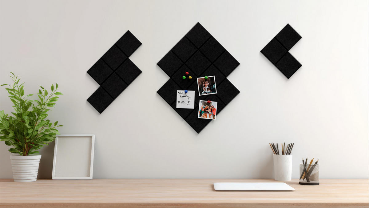 FILZ-WANDPANEELE 60x60 cm schwarz - Schwarz, Textil (60/60/1cm) - ALLboards
