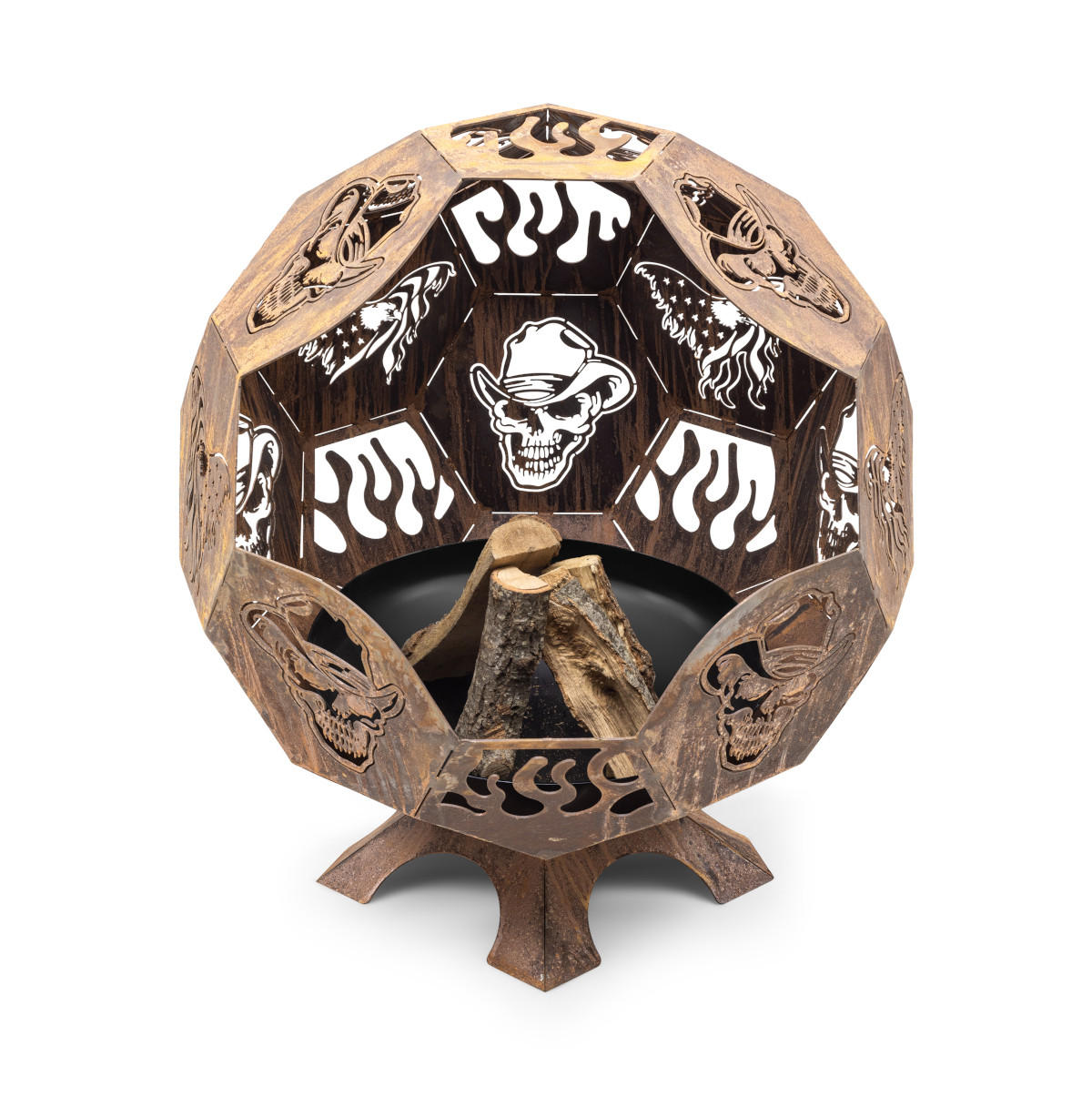 FEUERSTELLE LUNA große Feuerschale Corten 100 x 100 x 110 cm 75 kg aus Cortenstahl - Kupferfarben, Metall (100/110/100cm) - The Favilla