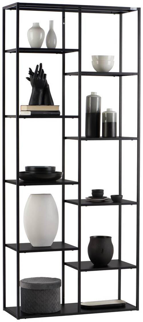REGAL Schwarz  - Schwarz, Trend, Kunststoff/Metall (80/188/30cm) - Carryhome