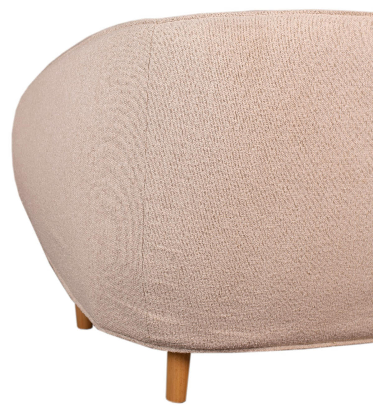 LOUNGESOFA Alezio inkl. Knuffelkissen - Dreisitzer - beige - Beige/Braun, Holz/Textil (189/86/78cm) - bene living