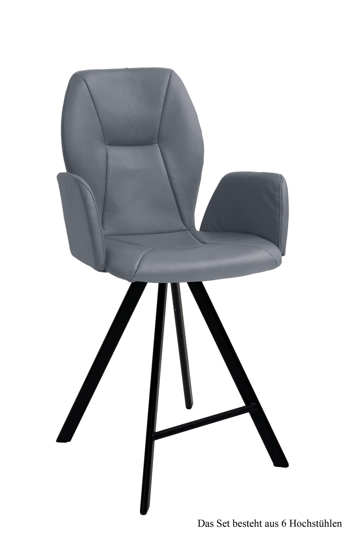 THEKENSTUHL drehbar (6er-Set) Diarria 58x109x60 Schwarz/Grau - Schwarz/Grau, Kunststoff (60/109/58cm) - 58aufmkessel