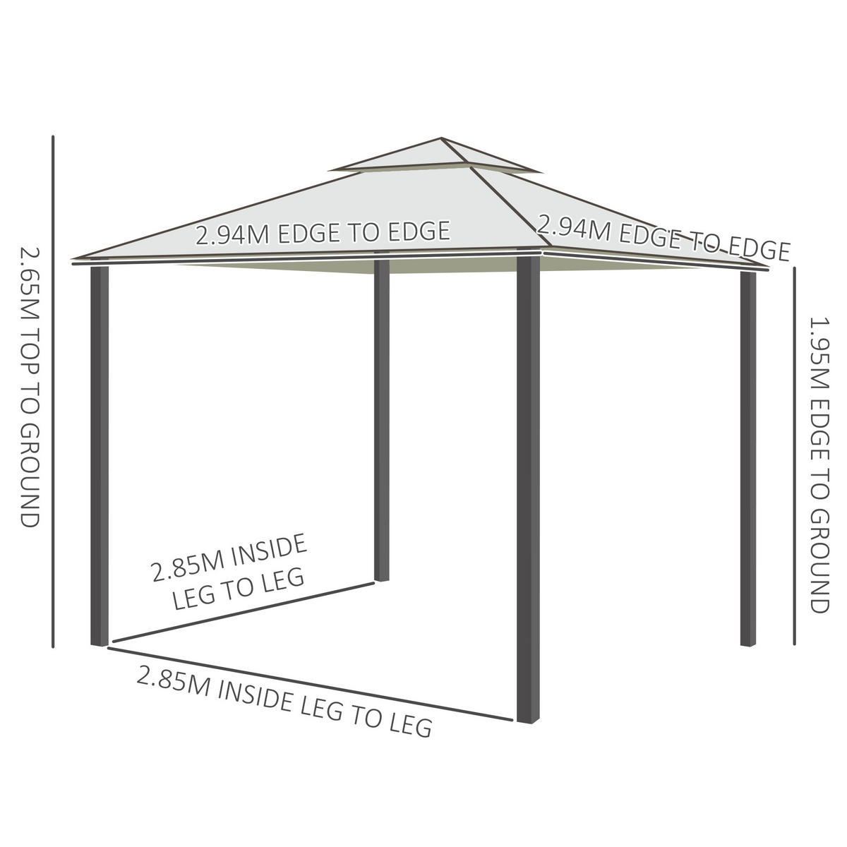 GARTENPAVILLON, mit Moskitonetz, beige - Creme, Textil (26.5/13/198cm) - Vallsero