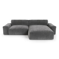ECKSOFA RECHTS Samt Graphitgrau 310cm - Graphitfarben/Grau, Textil (310/174cm) - Sia Home