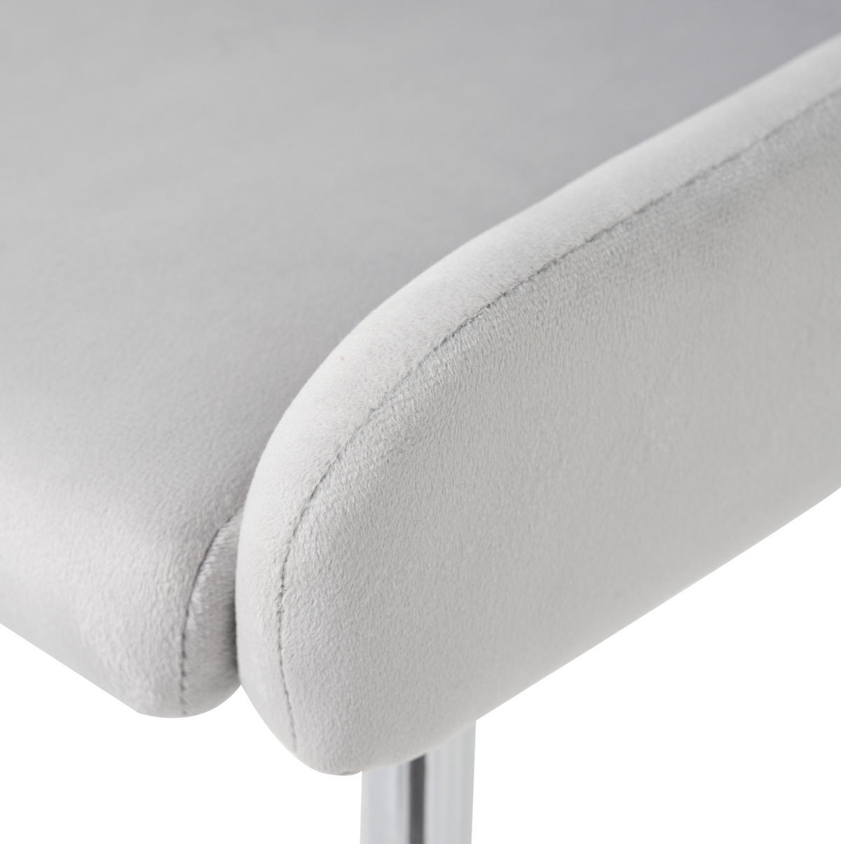 ESSZIMMERSTUHL mit Metallbeinen Samt Grau 6er-Set - Grau, Metall (47/85/58.2cm) - Meubliv