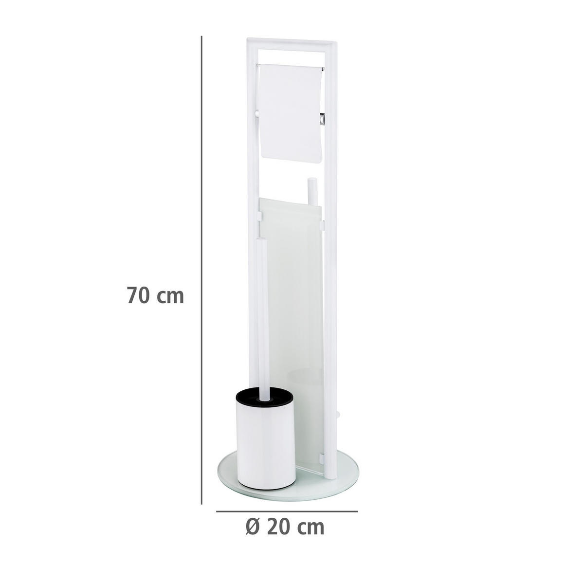 PAPIER- und WC-Bürstenständer Ravina 20/20/70 cm - Weiß, Metall (20/70/20cm) - Wenko