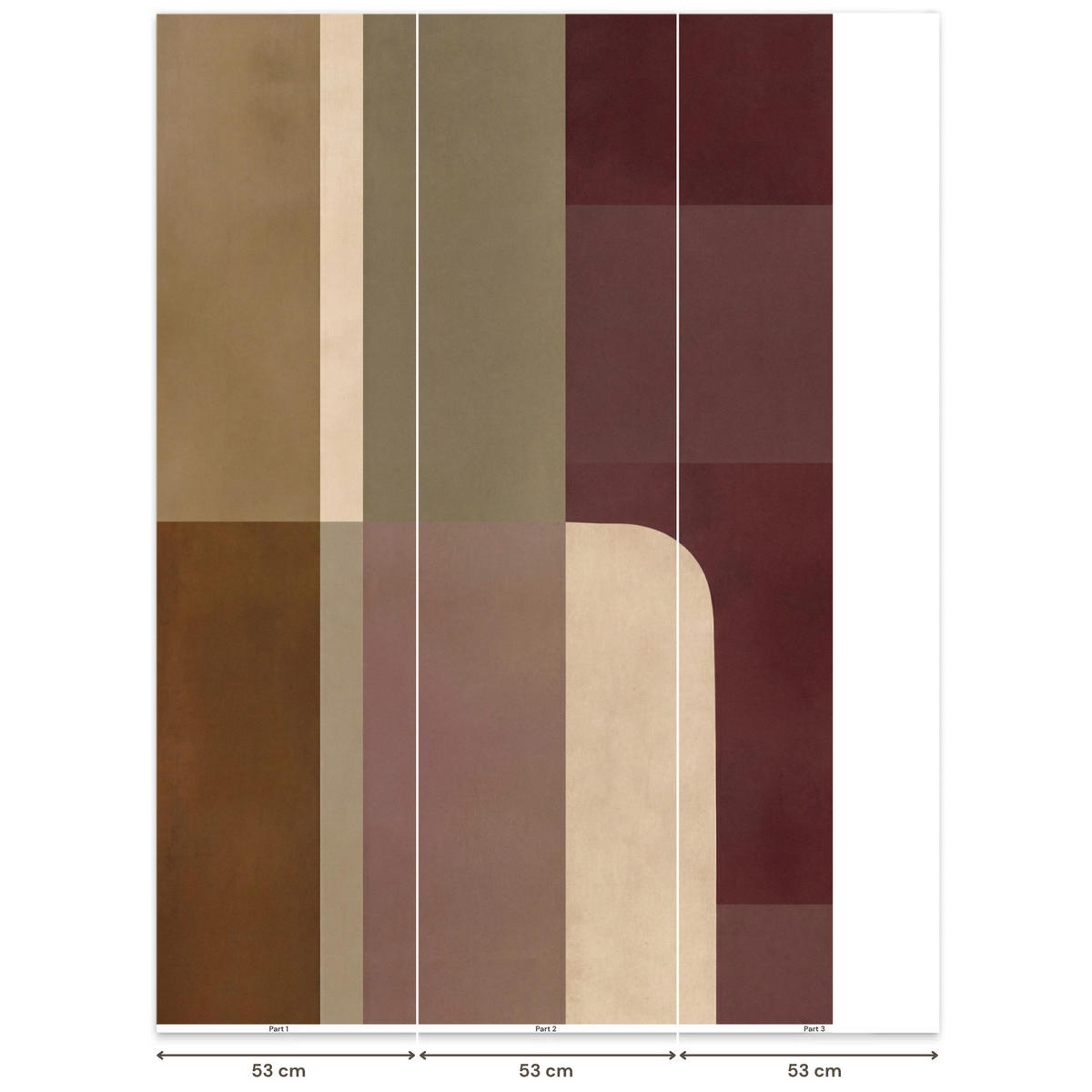 TAPETE - Unis - Abstrakt - Bordeaux - Linien - 140x200 cm - Multicolor, Papier (140/200cm) - OnlyWow