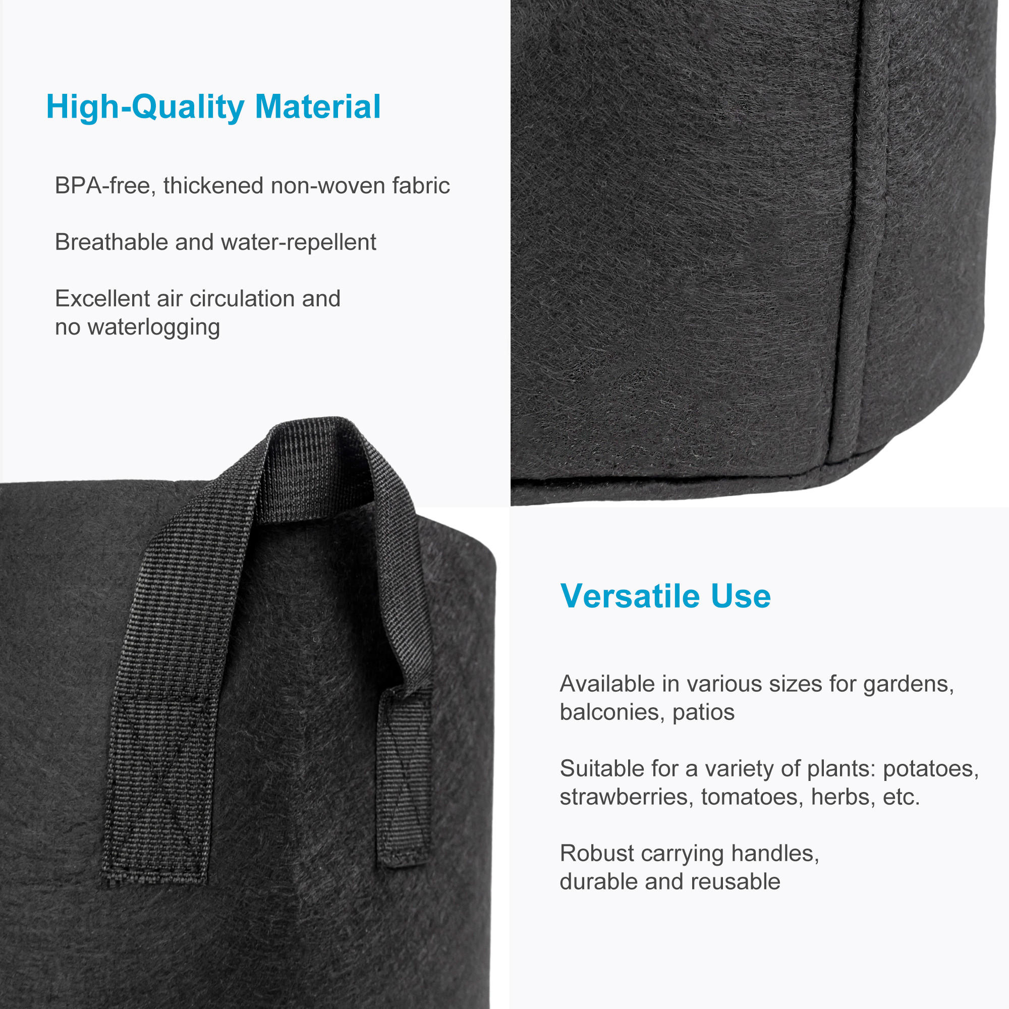 Intirilife Pflanzsack Schwarz