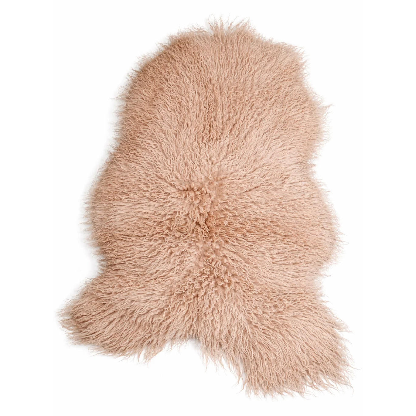 LAMMFELL Island Langhaar natur lockig weich Premium Cappuccino ca. 115 cm - Cappuccino, Fell (65/115cm) - Provellus