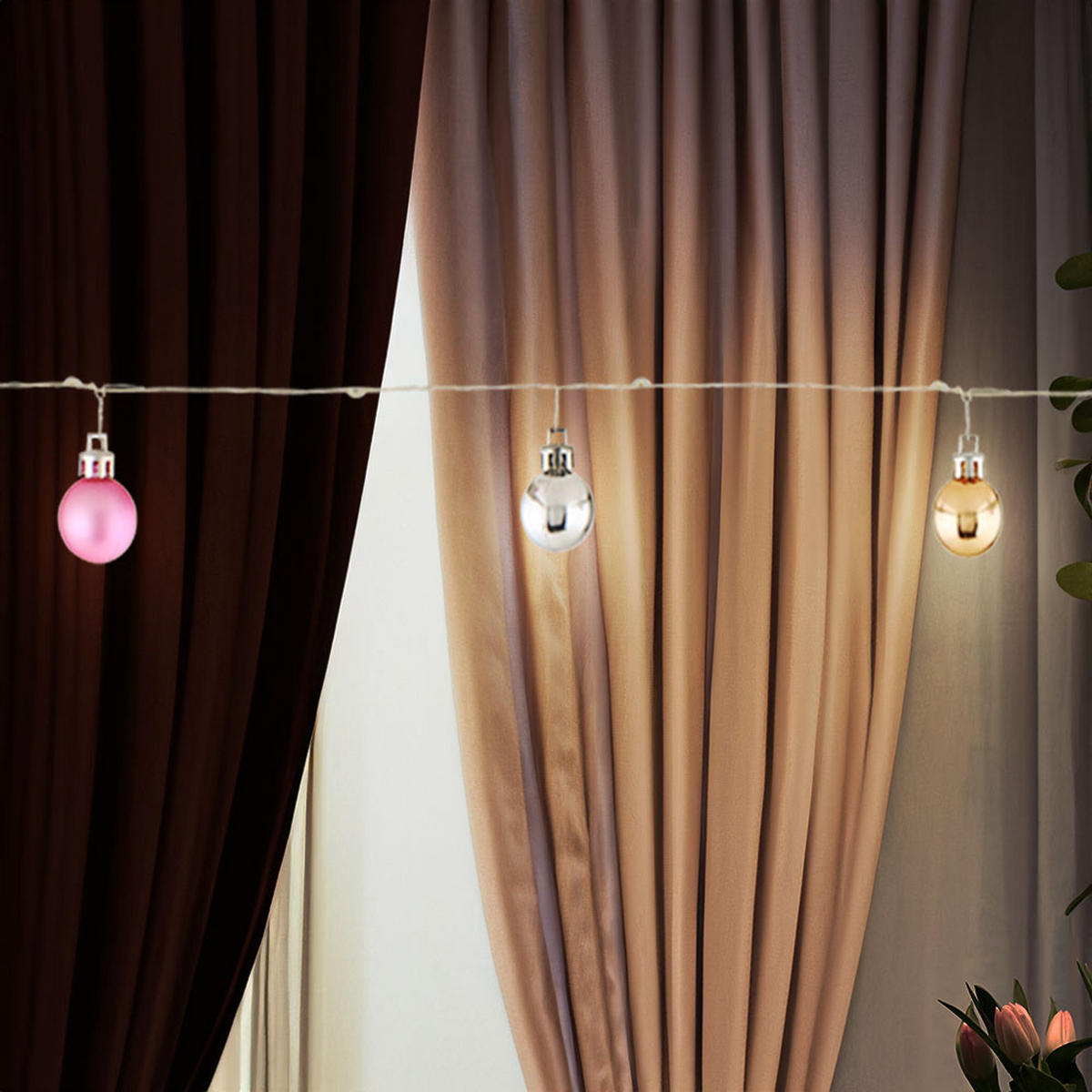 LED LICHTERKETTE Metall Bunt - Multicolor, Metall (220/2.5/2.6cm) - Globo Lighting