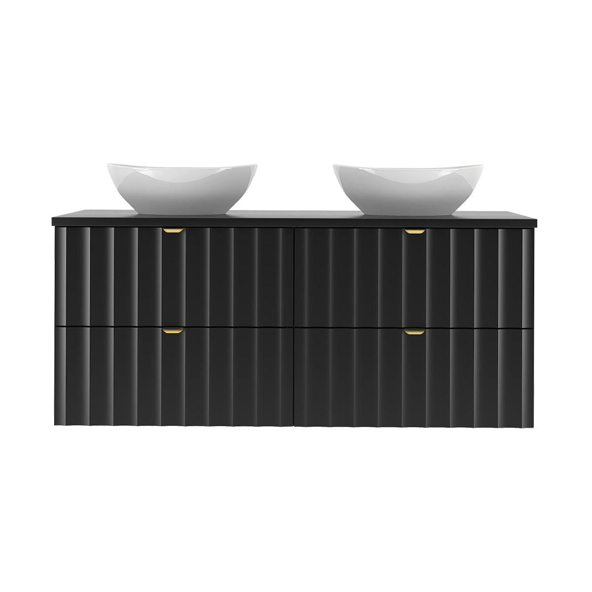 DVOJNI UMIVALNIK 120.6cm Lexa Črna - črna, leseni material (120.6/52.2/46.5cm) - Petits-meubles
