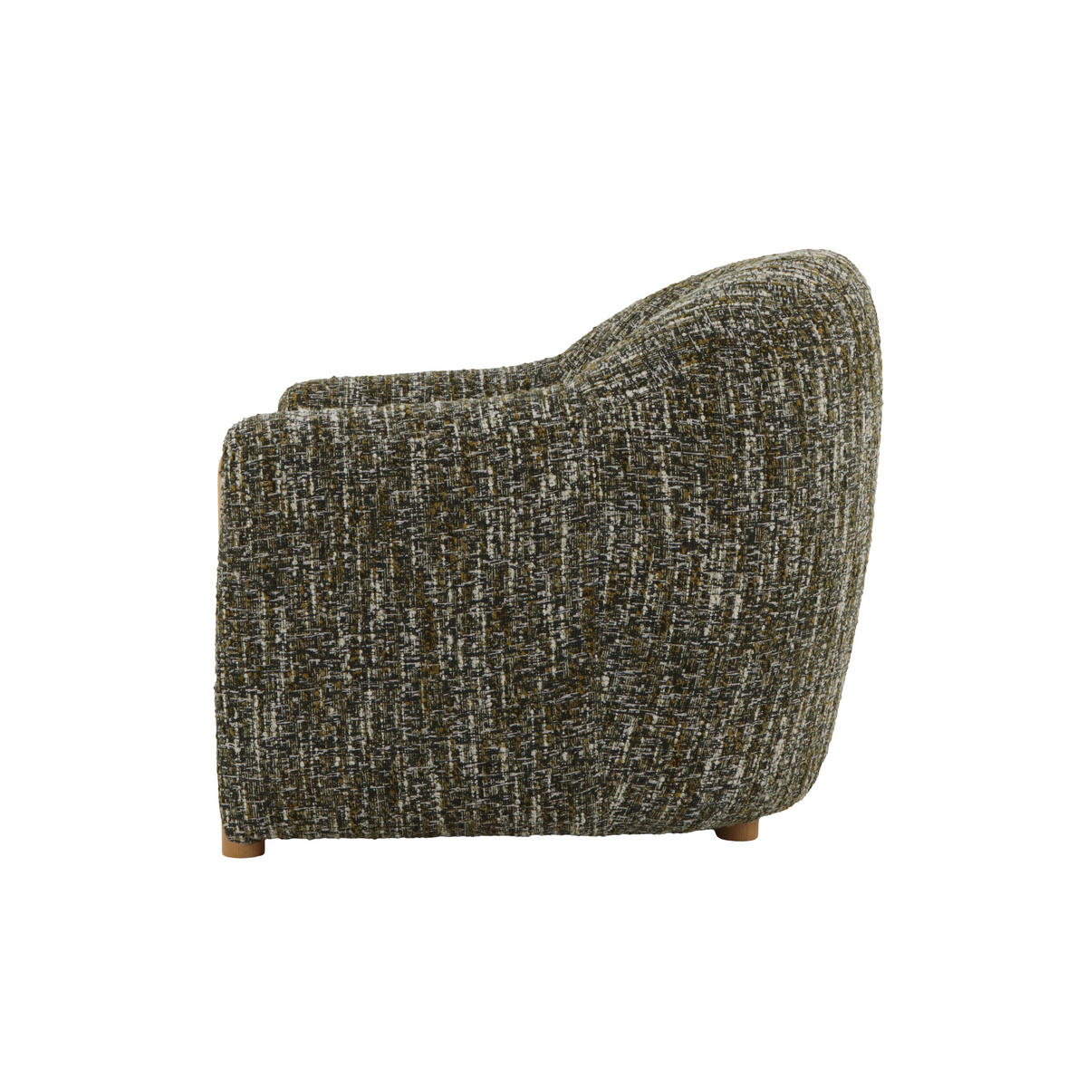 SESSEL Franz, Natur Massiveiche + grüner Stoff - Grün, Holz (98/86/97cm) - WOODEK