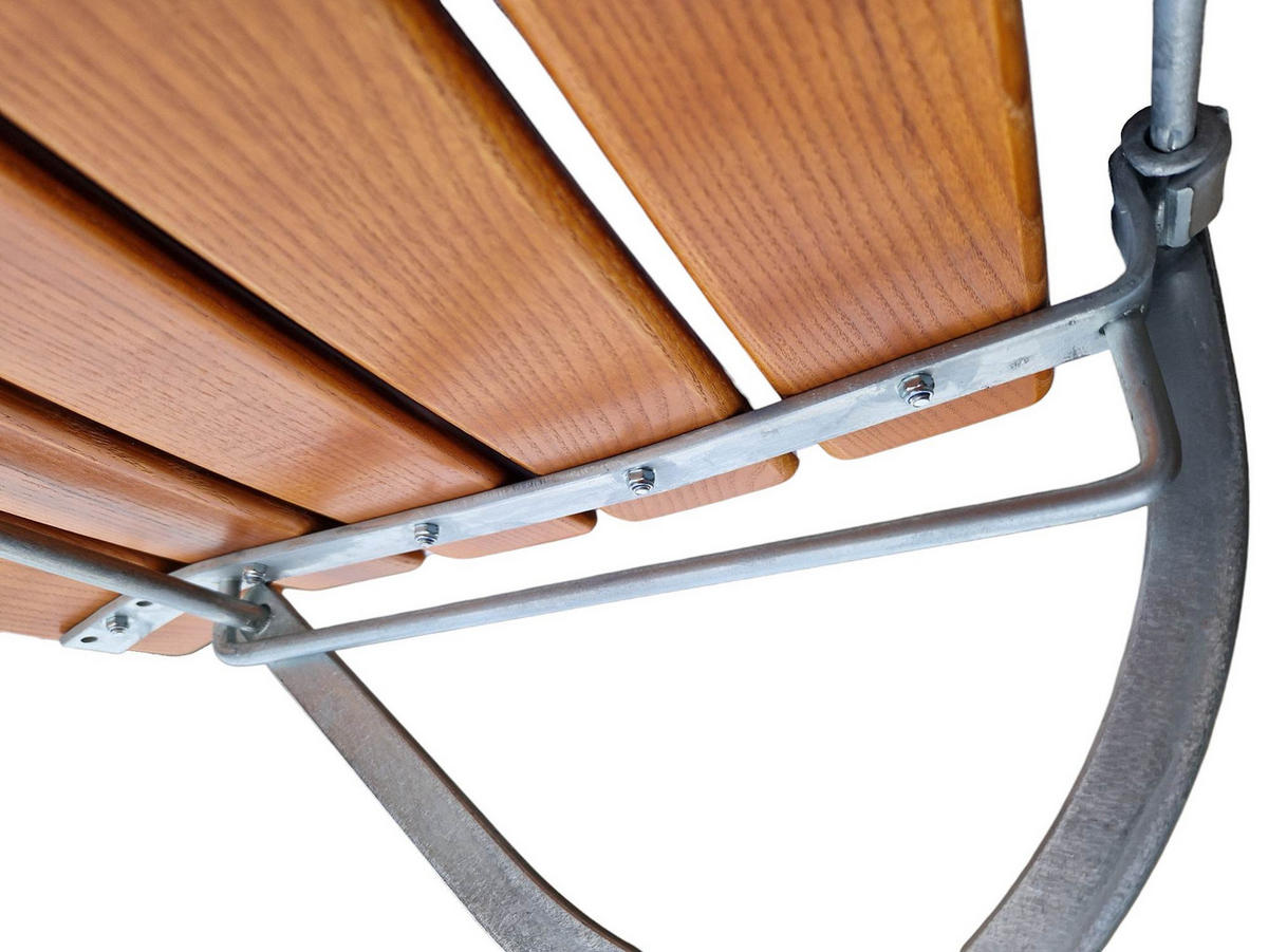 BIERGARTENSTUHL BERGWIESE 1-Sitzer 89x40x42cm Eschenholz Silber/Braun - Braun, Holz (40/89/42cm) - CHEFGASTRO