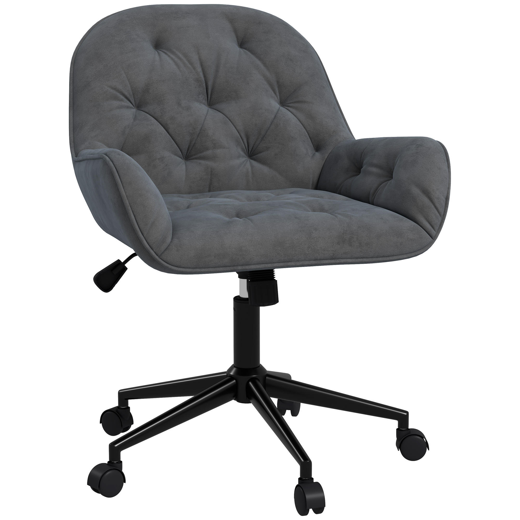 BÜROSTUHL, Polyester, Dunkelgrau - Dunkelgrau, Kunststoff (61/91/60cm) - Vinsetto