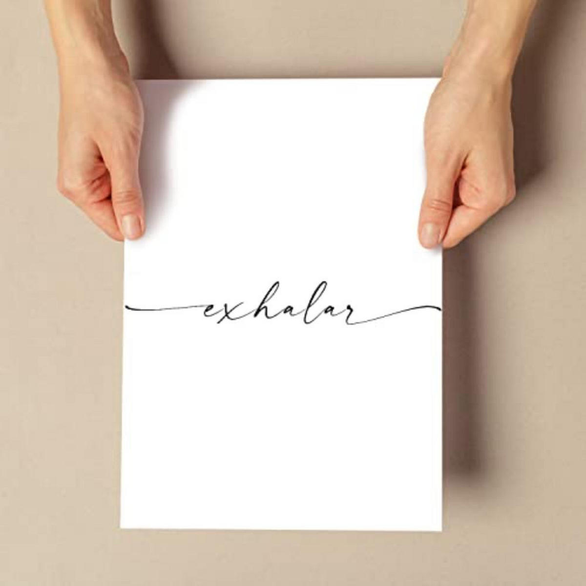 POSTER Set mit 4 Atmen TypografieStil A4 Rahmenlos - Klar, Papier (29.7/3cm) - Nacnic